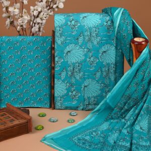 Handblock sanganeri cotton suit