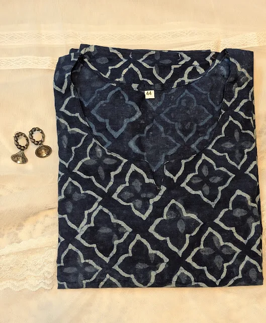 Handblock Indigo Kurta