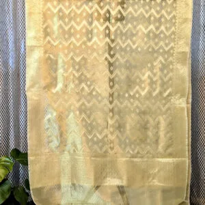 Banarasi Tissue Dupatta Hand Woven Natural zig-zag | Save >40%