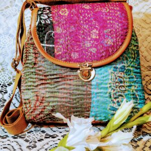 Handmade Kantha stitch sling bag