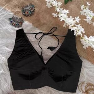 Black Sleeveless Cotton Blouse