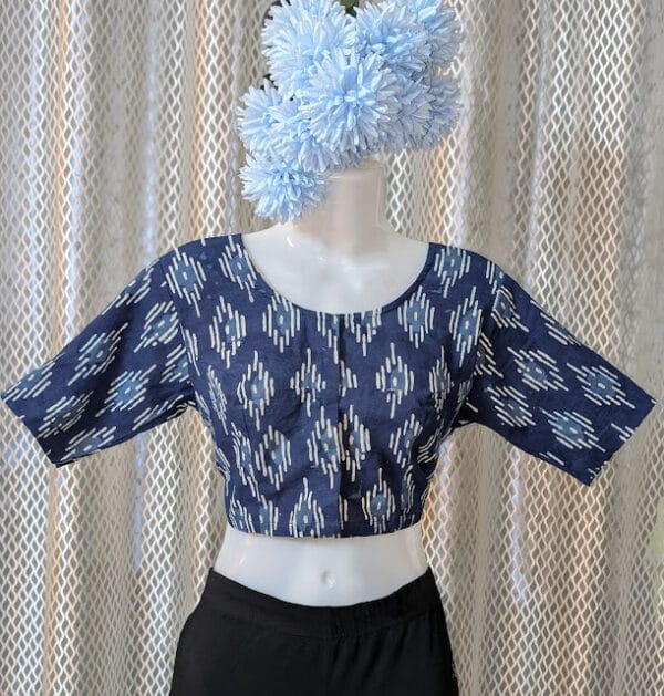 Indigo Handblock Cotton Blouse