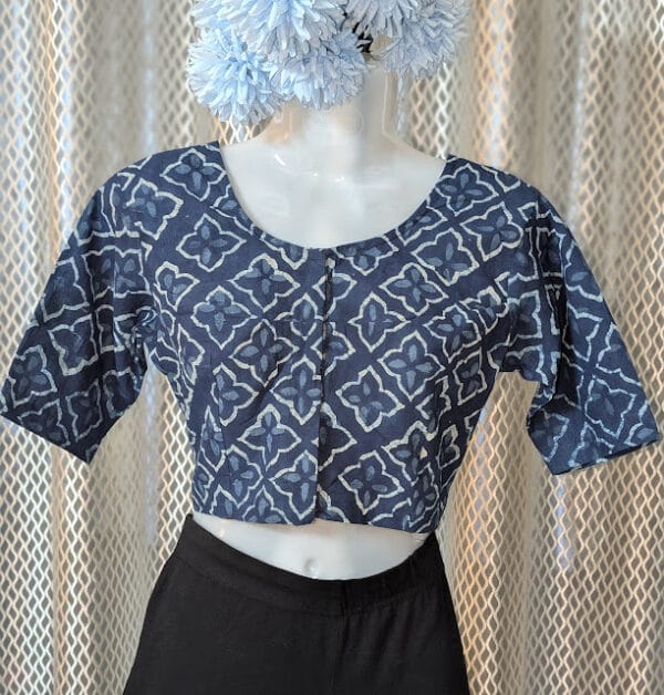 Indigo Handblock Cotton Blouse