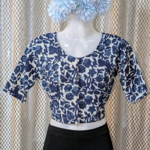 Indigo Handblock Cotton Blouse