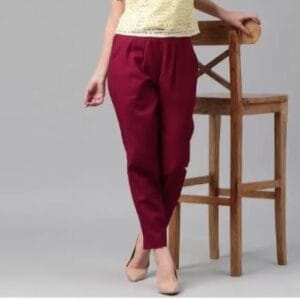 Maroon Cotton Kurti Pant