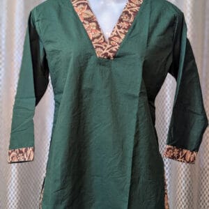 Handblock Kalamkari Border Cotton Top