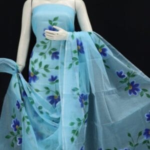 Kota Doriya Hand Painted Unstitched Suit