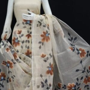 Kota Doriya Hand Painted Unstitched Suit