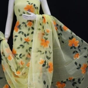 Kota Doriya Hand Painted Unstitched Suit