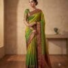 Green cotton saree