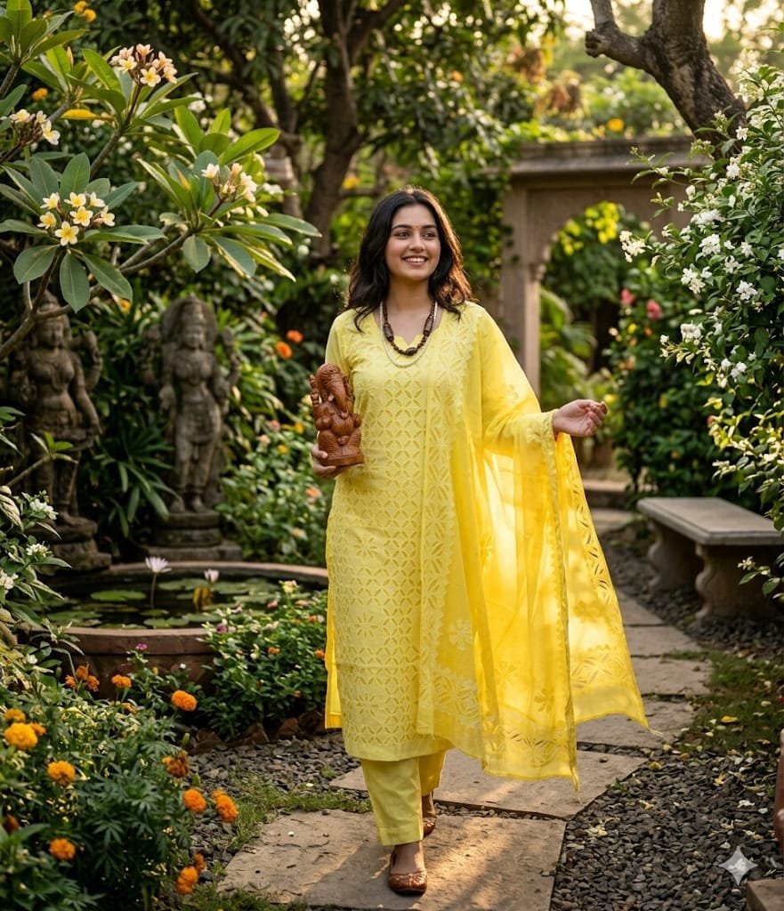 Applique Handwork Cotton yellow Material Applique Handwork Cotton yellow Material