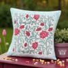 Hand Block Printed Cotton Cushion Covers Set of 5 Floral Design 16x16 Inch