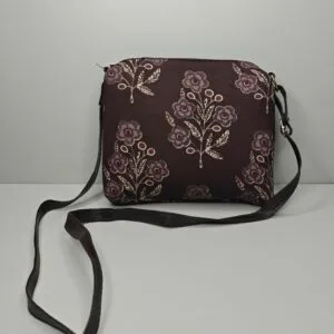 Handcrafted Floral Print Cotton Sling Bag for Women