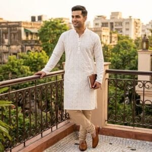 Chikankari Cotton Long Kurta | Online|Urbanshilp