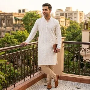 Chikankari Cotton Long Kurta | Online|Urbanshilp