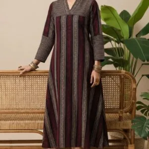 Ajrak Vegetable Dyed One Piece with sleeves |Online|Urbanshilp