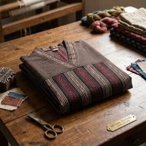 Natural dye Ajrak print one piece online India"
