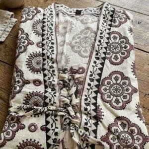 "Natural dye Ajrak print one piece online India"